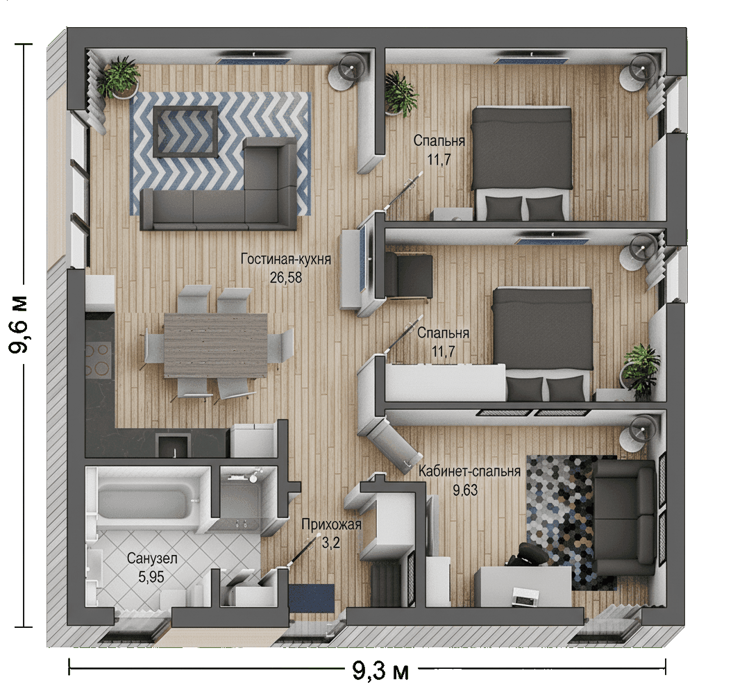 Планировка DANHAUS® MODULE-3™